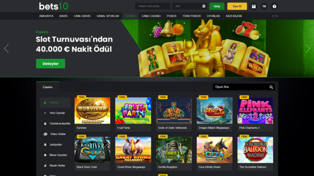 Bets10 Casino anasayfa